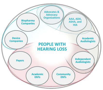 hearing loss research stakeholder graphic